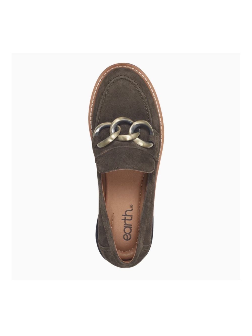 Dark Grey Suede Round Toe Lug Sole Casual Slip-on Loafers size 7.5 Brand New - Picture 5 of 8